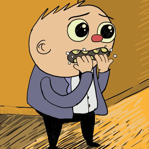 Curso AMZN Elite Marca Privada Opiniones 2025: ¿Vale la pena o es estafa? Gif de personaje animado mostrando nervios por apuntarse al Curso de AMZN Elite