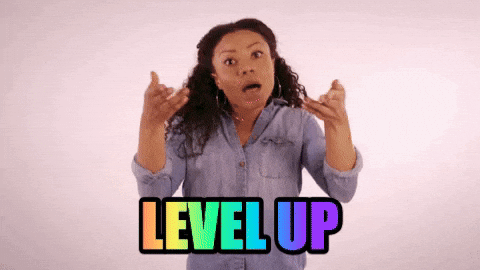 Buildt Academy Opiniones 2025 – ¿Es estafa o realmente merece la pena este curso de IA y Automatización? GIF animado de Level Up que simboliza subir de nivel en habilidades de automatización e inteligencia artificial