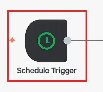 Nodo Schedule Trigger en n8n configurado para ejecutar un flujo automáticamente cada cierto tiempo.