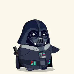 La paradoja de la Inteligencia Artificial: ¿nos hará más libres o más esclavos del trabajo? Pingüino disfrazado de Darth Vader con sable láser, representando el lado oscuro de la inteligencia artificial y la esclavitud digital