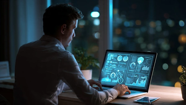 Persona revisando el móvil y apuntes sobre IA en un entorno cotidiano